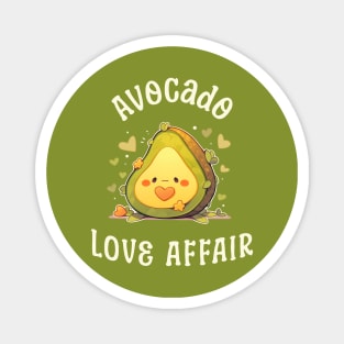Avocado Love Affair: A Kawaii Love Affair Blossoms Magnet